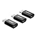 AUKEY USB C Adapter, [3 Pack] USB 2.0 Micro B Female to Type C (USB-C), for Apple New MacBook 12