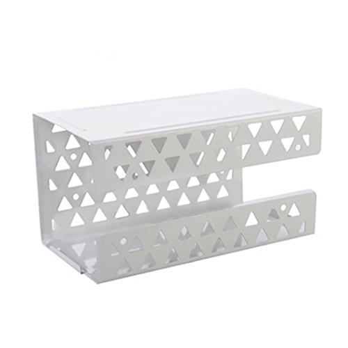 Preisvergleich Produktbild Badezimmer Toilettenpapier-Halter,Jaminy Saugwand Aufkleber Toilettenpapier Rolle Tissue Rack Wand montiert Halter Regal Deckel Wandhalterung Smartphone zum Aufhängen Rack Organizer mit Handy-Aufbewahrung Regal (Weiß)