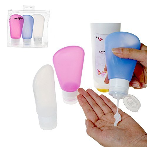 Set von 3 tragbare Reise-Flaschen Silikon-Behälter nachfüllbar 3 OZ (3 Ounce) - 2