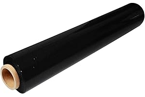 TPZ THE PACKAGING ZONE TPZ | Multi Use Strong Pallet Wrap Cling Film | Tear Resistant | Water & Moisture Proof Pallet Stretch Shrink Wrap| High-Quality Easy to Use Pallet Wrap 400mm x 250m (Black, 1 Roll)