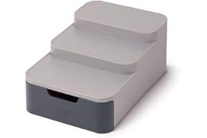 Joseph Joseph CupboardStore - Organizador compacto escalonado para almacenamiento y organización de despensa, gris
