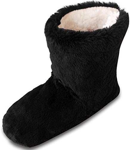 TOESTERSLadies Womens Girls Winter Cut Pile Design Embossed Print Boot Slipper with Cosy Fleece Lining