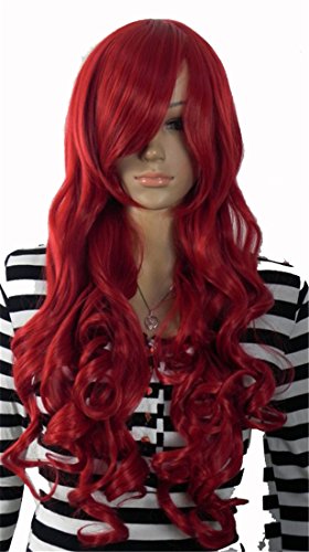 THZ Long Curly Weave women's Hair wig Dark Red wig