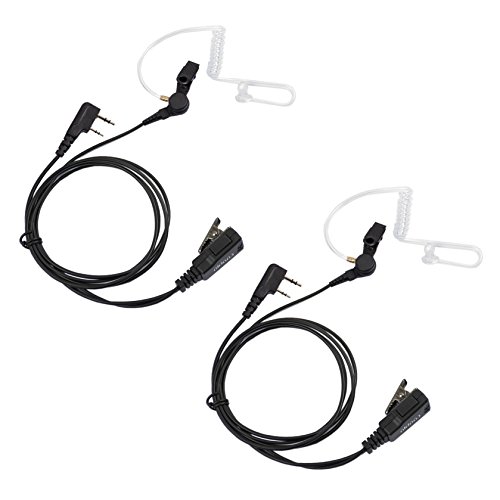 COODIO 2 x Kenwood Radio Auriculares 2 Pin Micro-Auricular Micrófono [Tubo Acústico] Microfono Seguridad y Bodyguard para Kenwood Baofeng Wouxun Transceptor