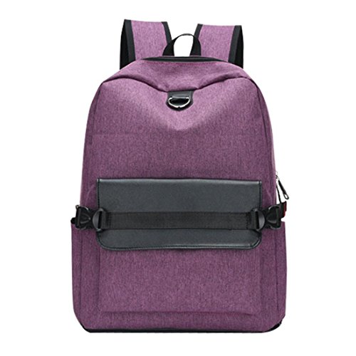 Preisvergleich Produktbild Mode Rucksack Btruely Unisex Wiederaufladbar Handtasche Backpack Schule Reise Segeltuch Schultertasche Tote (Lila)