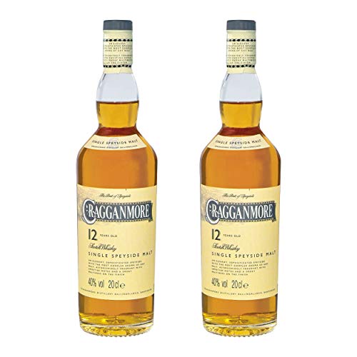 Cragganmore 701742 - Botella de Whisky (12 años/años, 2 Unidades, 40%, 200 ml)