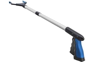 FITPLUS 32"/81cm Power Grip T9, Litter Picker, Wide Jaw, Foldable Grabber Tool, Steel Cable, with 96 Grip Points for Firm Grip, with Magnet,