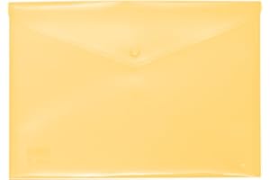 GRAFOPLÁS Grafoplas Enveloppe plastique avec fermeture à clic | Ecoplas | Format folio | Couleur jaune doux translucide | 33,4 x 23,5 cm | Parfait pour documents scolaires, domestiques et de bureau A4 et Folio