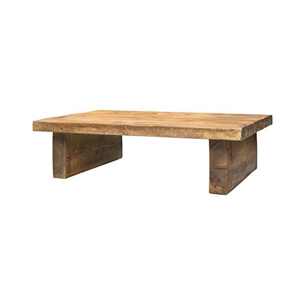 Funky Chunky Furniture Rustic Chunky Wood 2 Leg 2in Top Coffee Table