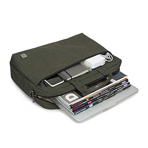 Caison Wasserdicht Laptop Tragen Handtasche Computer Schulter Messenger Kreuzkörper Tasche Bag fuer 12.5″ 13.3″ 14″ Zoll Computer (Militärgrün) - 6