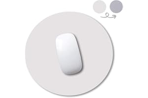 Anmete Tappetino per Il Mouse Pad in Pelle PU 250mm Antiscivolo Gaming Mousepad Tondo Double Sided Impermeabile Tappetino per Mouse Gioco Superficie Liscia Tappetini Mousepad Laptop PC Ufficio