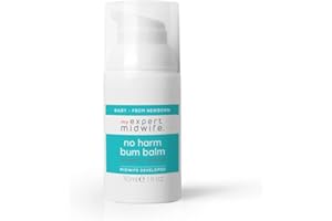 My Expert Midwife No Harm Bum Balm Nappy Cream, 100% Naturally Derived Baby Bottom Balm, protect & help recovery from nappy rash, gentle, moisturising serum. Suitable for Newborn babies - 30ml