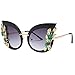 Produktbild Sonnenbrillen Groß Strass Glitzernd Blumen Sunglasses Brillen, Bluelucon Unisex Klassische Brille Metallgestell Brillenfassung Vintage Brille für Damen & Herren