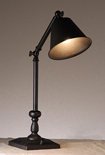 Preisvergleich Produktbild E27 Schreibtischlampen Metall Retro Schwarz Moderne und Einfach Kreative Studierzimmer Leselampe Schlafzimmer Tischlampe Energie-Sparleuchte Dekorative Leuchte Die Leuchten