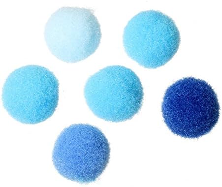 Sadingo Pom Pons, Bobble - 10 mm Assorted Colour (Pack of 20 Blue Tones