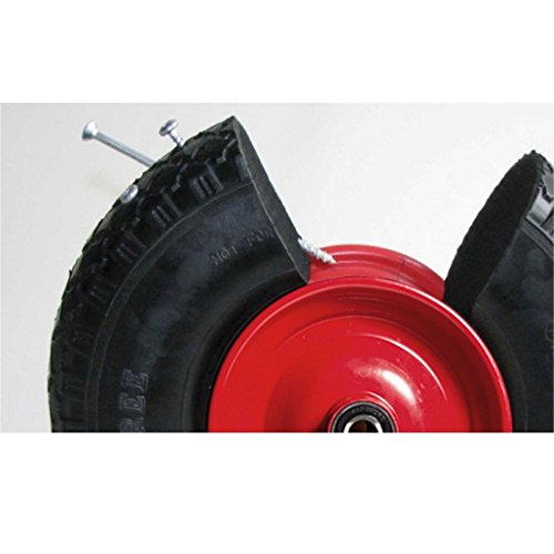 Pannensicheres Schubkarrenrad inkl. Universal Achsen-Set, Vollgummi-Reifen 400 mm mit Präzisions-Kugellager, Universal Schubkarren-Reifen PU auf Stahlfelge mit 150 kg Traglast - 2