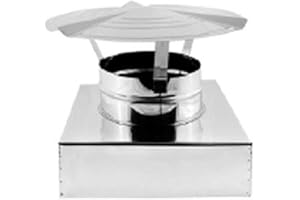 SGM CLIMA SRLS AIR EVOLUTION Chapeau chinois à base carrée en acier inoxydable pour cheminée (DN 100 section 300x300)