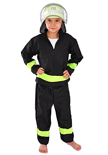 NEU FEUERWEHR MIT HELM KINDER KOSTÜM FÜR FASCHING KARNEVAL 110 - 116 KINDERKOSTÜM FEUERWEHRMANN FEUERWEHRANZUG