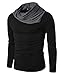 Fashion Gallery Men's Cotton Regular Fit Full Sleeve Cowl Neck T-shirt (Black,...