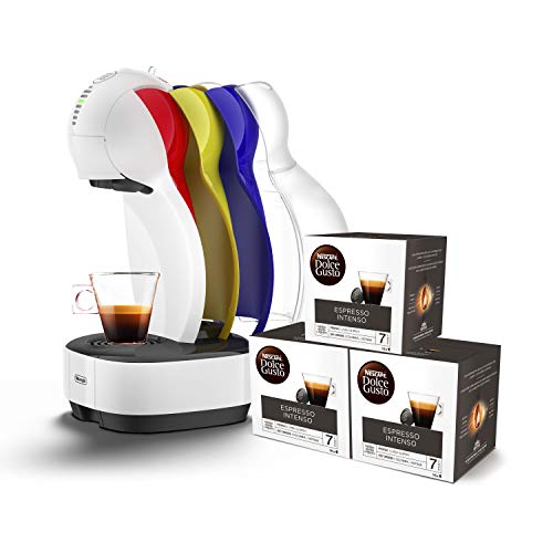 Pack De'Longhi Dolce Gusto Colors EDG355.W1 - Cafetera de cápsulas, 15 bares de presión, color blanco + 3 packs de café Dolce Gusto Espresso Intenso