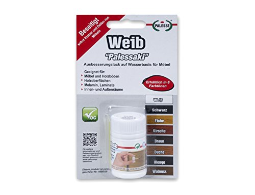 Preisvergleich Produktbild Reparatur Ausbesserungslack für Möbel und Fussböden Parkett Laminat Palessaki einfache Anwendung nahezu jeder Farbton möglich (Weiß)
