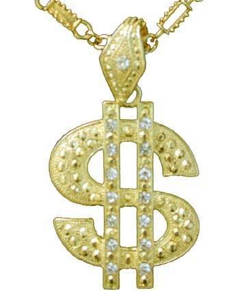 PARTY DISCOUNT ® Rapperkette/Dollar Symbol an Kette, gold