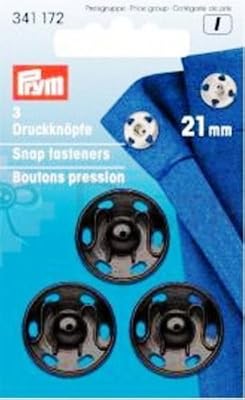Prym Boutons-Pression Coudre 21 mm Laiton Noir