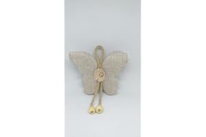 KASAHOME Set 2 Ferma Tenda Magnetico Fermatenda a Farfalla con Calamita Modello Shabby Arredo Casa Calamite Raccogli Tende fermatende Colori Assortiti 10 CM (Grigio)