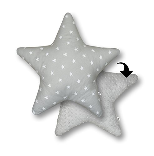 Amilian Kissen Stern Sternchen Grau Dekokissen Kuschlig Flauschig ca. 60 cm - 3