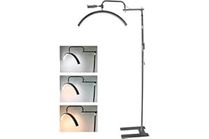 Andoer Lámpara de Escritorio de Media Luna, LED 3200K-5600K Regulable con Soporte de Luz, Soporte para Teléfono y Control Remoto para Salón de Belleza, Maquillaje y Fotografía