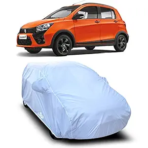 VIRMANG - Water Resistant - dust Proof - car Body Cover for Maruti Suzuki Celerio X ZXI car Cover - Water Resistant UV Proof - car Body Cover (Silver with Mirror)