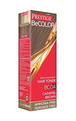 Vips Prestige - BeColor Tinte Semi Permanente Color Castaño Caramelizado BC04, Sin Amoniaco Sin Peroxide
