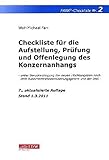 Image de Checkliste für die Aufstellung, Prüfung und Offenlegung des Konzernanhangs: - unter Berücksichtig