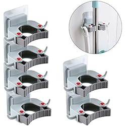 Porte Balai Adhesive Balai Crochet Mur Monté Mop et Suppor Pour Placard Râteaux Jardin Rangement De Garage 6 pièces