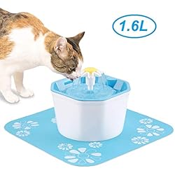 KOOPAO Distributeur de fontaines à Eau pour Chats, filtres de Rechange pour Fontaine Automatique de 1,6 litres