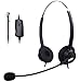 Produktbild Wantek Telefon Headset Wired mit Flexible Noise Cancelling Mikrofon und Volume Mute Control für Aastra Shoretel Nortel Cisco E20 Polycom Digium Altigen Comdial & Starleaf Büro IP Telefone(120B003A)