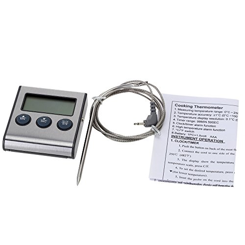 Anself Digital Bratenthermometer Küchenthermometer mit Sonde Fühler und Alarm Funktion 0-250¡ãC/32-482¡ãF - 7