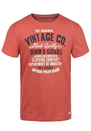 Blend Vadim Herren T-Shirt Kurzarm Shirt mit Print und Rundhalsausschnitt Aus 100% Baumwolle, Größe:L, Farbe:Tandori Red (73836) Blend Vadim Herren T-Shirt Kurzarm Shirt mit Print und Rundhalsausschnitt Aus 100% Baumwolle, Größe:L, Farbe:Tandori Red (73836)