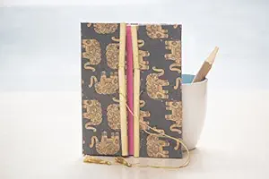 RjKart Handmade Paper Diary with Bamboo Lock 100 Page 6 * 8 Inch Black Birthday for Men Woman Boy Friend Girl Friend Husband Wife Brother Sister Father Mother[Dairy Diary Notebooks For Office College school Diaries Men Women Doodle Journal Notebook Bullet Journals Note Book Notepad Bag Pocket Sketchbook Planner Personal Daily Diaires Students Notepads Writing Sketch Stationary Stationery Accessories Spiral Ruled Stylish Gifts Planners With Lock ]