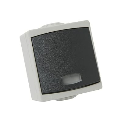 DEBFLEX APPAREILLAGE EN SAILLIE ETANCHE IP65 BOUTON POUSSOIR GRIS GAMME PERLE AVEC VOYANT
