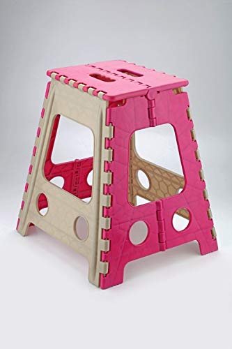 GOCART WITH G LOGO Foldable Step Table Stool with Handle,Non-Slip Folding Step Stool for Kids, Toddlers, Teens, Adults, Old Age, Bathroom, Kitchen Convenient Usage - Quik-Fold Step Stool(Blue)