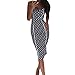 Produktbild Bibao Damen-Kleid mit Punkten, ärmellos, V-Ausschnitt, figurbetont, L, blau, 43435