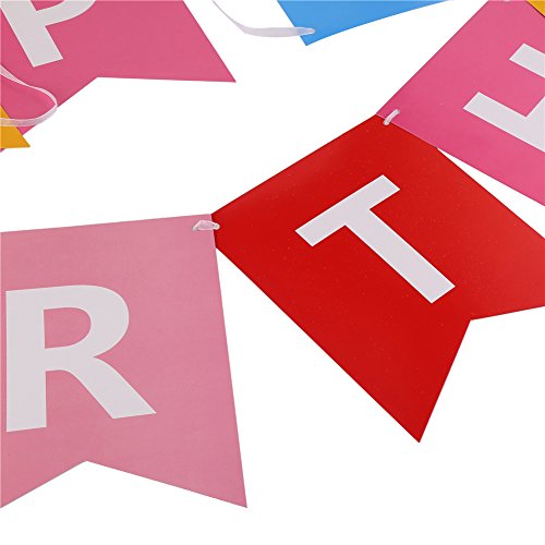 Birthday Banner Colorful HAPPY BIRTHDAY Garland Paper Flag for Birthday Party by VEYLIN