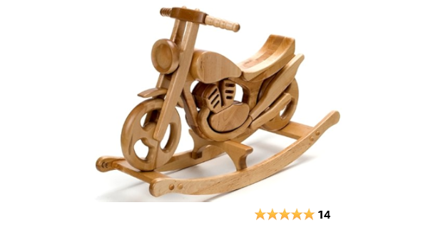 wooden motorbike rocking horse