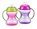 Nûby Clik-It Grip N' Sip Cup with Handles (2 Pack, Girl Colours)