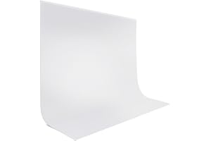 JEBUTU Fotohintergrund Weiß, 3x3m (9,8x9,8ft) Foto Hintergrund, Großer Faltbare Fotografie Hintergrund Weiß Waschbares Polyester für Photo Video Studio, Fernsehen, Zoom, YouTube