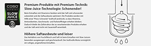 CASO SJW400 Design Entsafter, Slow Juicer für schonendes und sanftes entsaften von Obst, Gemüse und Kräutern, BPA frei - 10