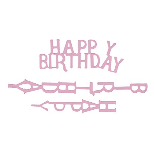 Amazingdeal365 Geburtstag Metall Form Stanzschablonen Schablonen Schneiden DIY Dekor Sammelalbum Karten Buchzeichen Lesezeichen als Geschenk für Freunde Geburtstag Kinder,Kindergarten Hobby Schule Handarbeit Unterricht usw. Ein tolles Geschenk! - 2