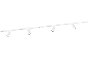 Ledvion - Éclairage de piste LED 2M + 4 spots de piste (5W, 2700K, Blanc, Dimmable), 1-phase Track Fixture, Spot de voie, luminaire de piste