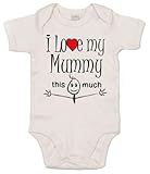 IiE, I love my Mummy this much, Baby Unisex Boy Girl, Bodysuit, 0-3m, White